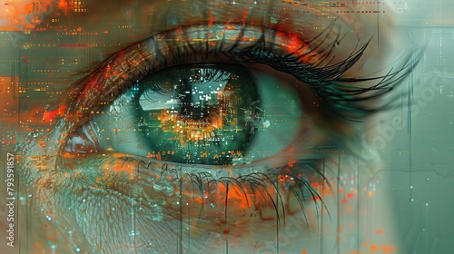 eye of the person. digital eyes