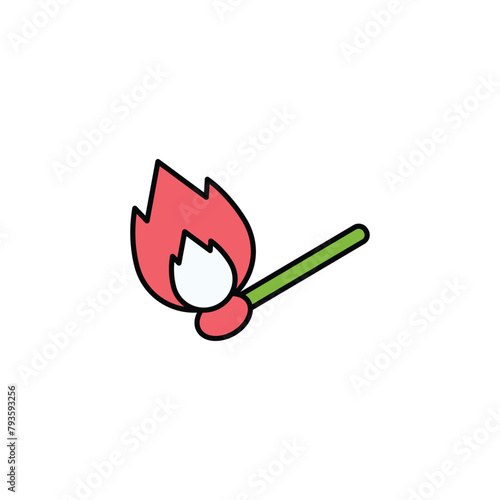 matchstick icon design with white background stock illustration