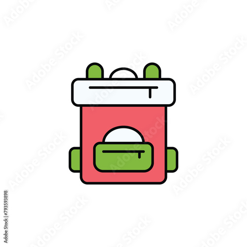 Bag Pack icon design with white background stock illustration