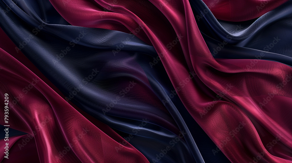 A sophisticated abstract of smooth, flowing lines in rich burgundy and navy, suggesting the luxurious folds of a velvet curtain. A sophisticated abstract of smooth, flowing lines in rich burgundy and navy, suggesting the luxurious folds of a velvet curtain.