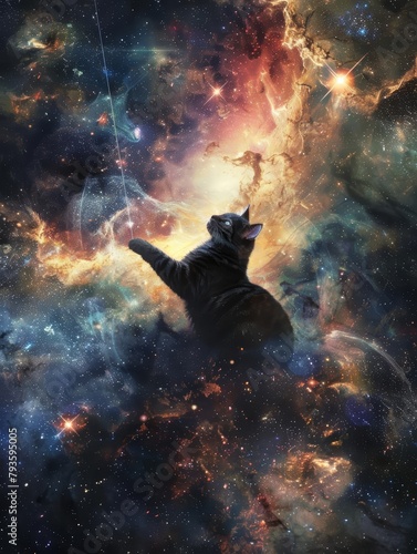 A colony of genetically modified cats, with fur shimmering like nebulae, became the first felines in space, their mission to chase a laser pointer beam reflected off a distant satellite