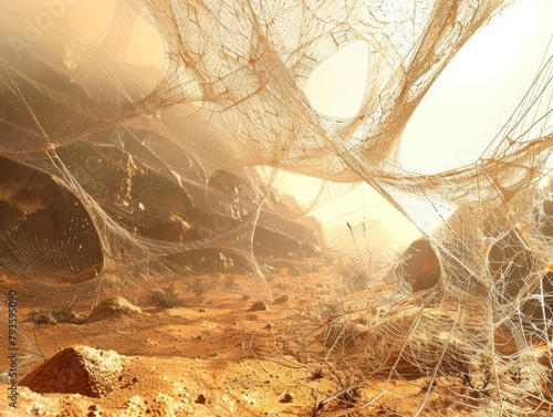 A colony of social, webweaving spiders, their webs outfitted with microscopic sensors, were sent on a mission to build a selfsustaining habitat on Mars, their silk surprisingly strong in the Martian a photo