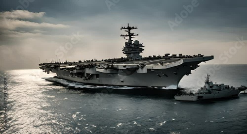 a conventional military aircraft carrier photo