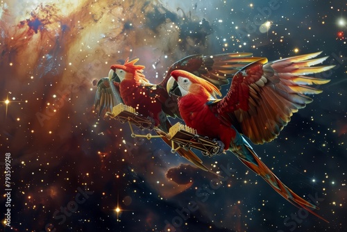 A team of trained parrots, equipped with miniature microphones, were launched into space to record the sounds of the cosmos, their mission contributing to our understanding of the universes symphony photo
