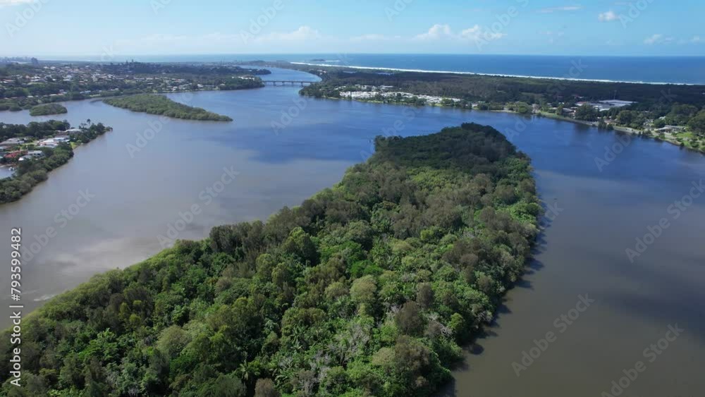 Aerial View Of Tweed River In New South Wales, Australia At Daytime - Drone Shot Aerial View Of Tweed River In New South Wales, Australia At Daytime - Drone Shot
