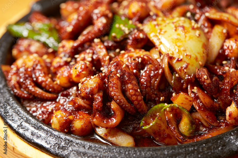Stir fried spicy vegetable octopus Stir fried spicy vegetable octopus