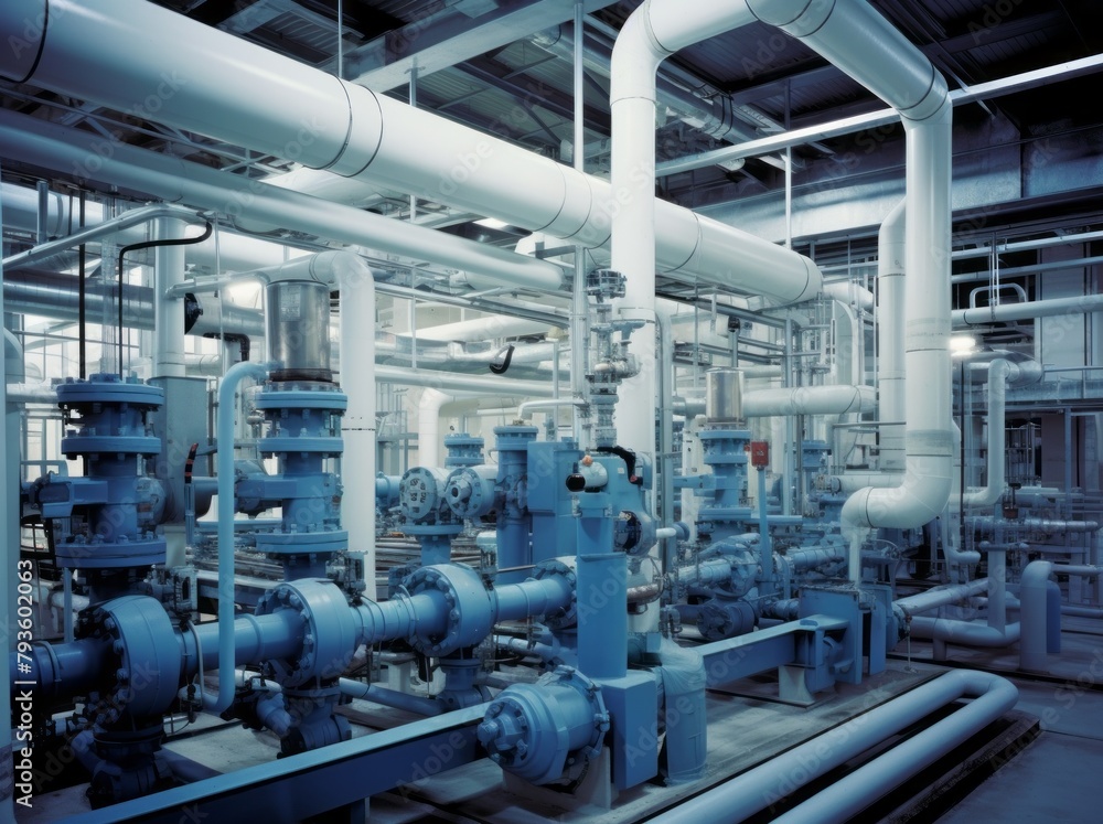 Blurred of Pipes inside the building, the building system Blurred of Pipes inside the building, the building system