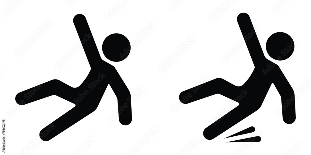 wet floor flat icon. slippery floor icon vector illustration wet floor flat icon. slippery floor icon vector illustration