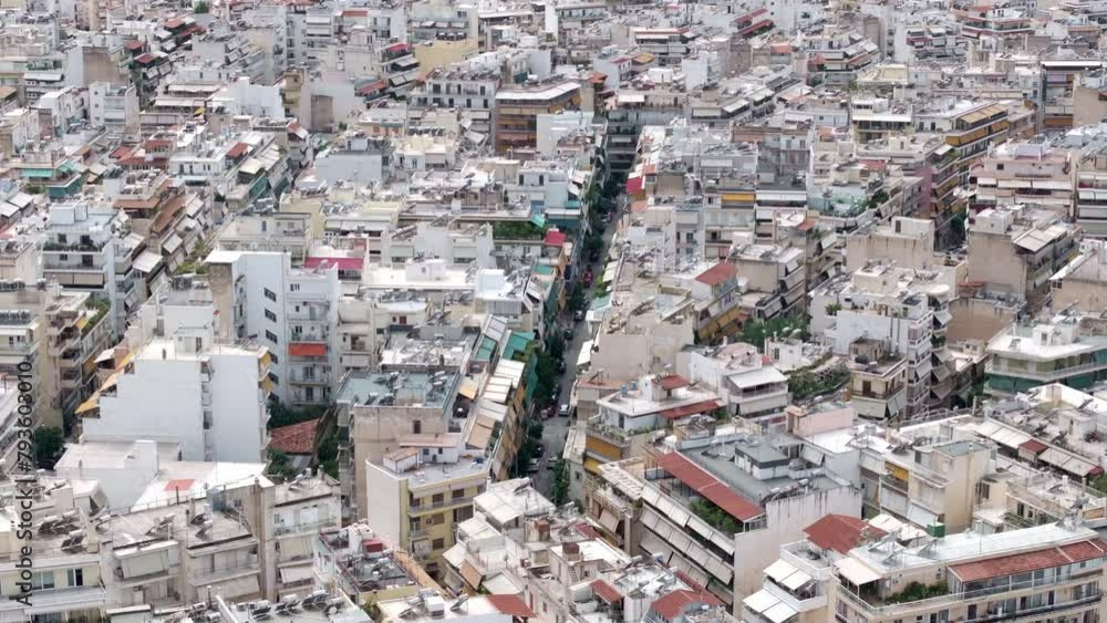 Athens aerial of city at a cloudy day , top view square city planning Athens aerial of city at a cloudy day , top view square city planning