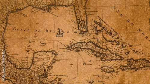 Historical map of the Gulf of Mexico and Caribbean