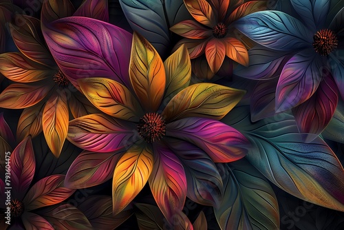 beautiful digital artwork of intricate multicolor flowers wallpaper banner background