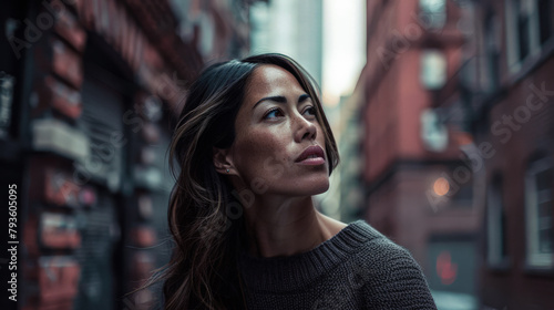 Young woman portrait on an urban city scene. © JuanM