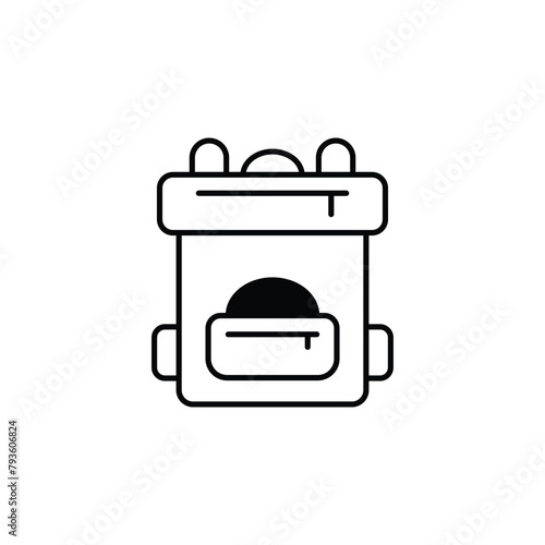 Bag Pack icon design with white background stock illustration