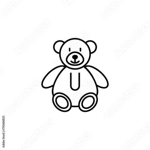 Bear icon design with white background stock illustration