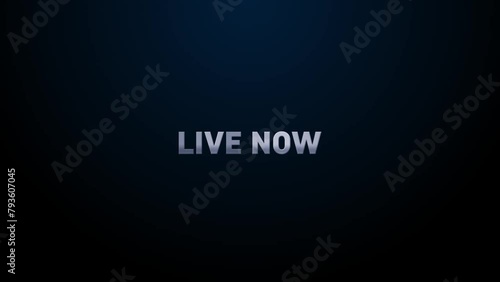 LIVE NOW glowing light wipes the effect on text. and Smooth animated typography appeared in slow motion with a black background and YouTube end video animation. 