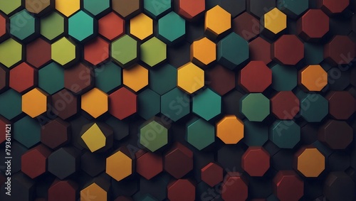 Background featuring abstract hexagonal shapes Generative AI