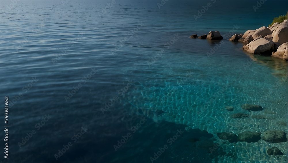 Fototapeta premium Background featuring serene blue water Generative AI