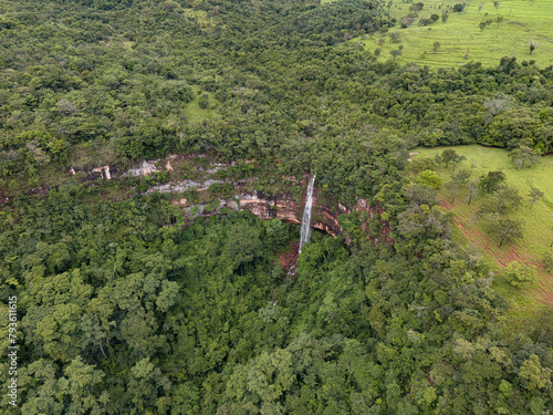 waterfall Cachoeira do Socorro natural tourist spot in Cassilandia photo