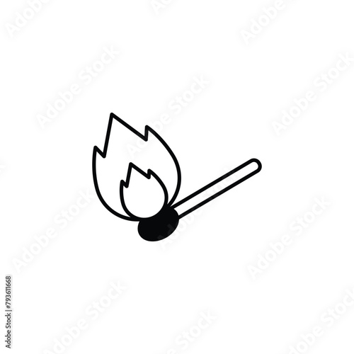 matchstick icon design with white background stock illustration