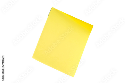 Yellow Paper on White Background