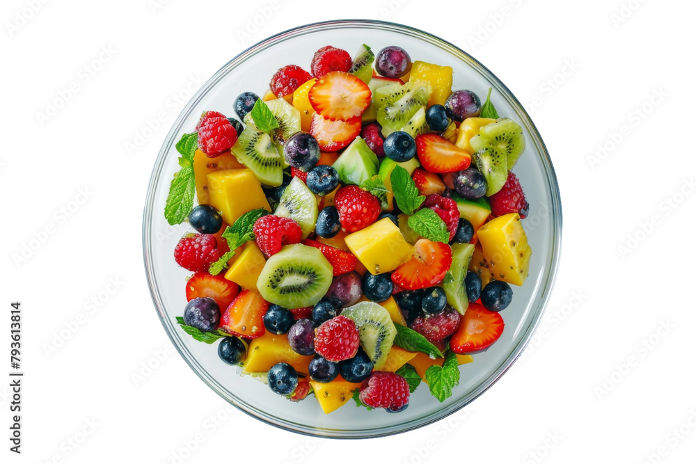 Bowl of Fruit on White Background