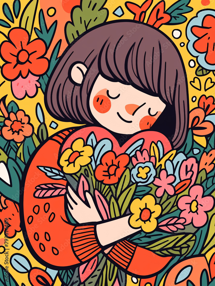 Girls female girls holding flowers for Mother's Day Women's Day Goddess Festival illustration
Girls female girls holding flowers for Mother's Day Women's Day Goddess Festival illustration