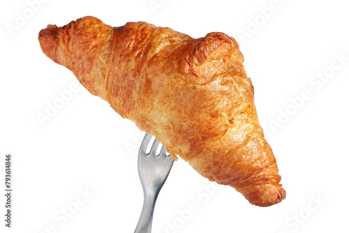 Croissant on a fork