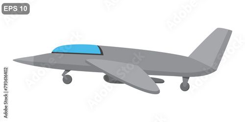 fighter jet airplane vector. War plane with flat design concept. Military Aircraft, vector illustration EPS 10