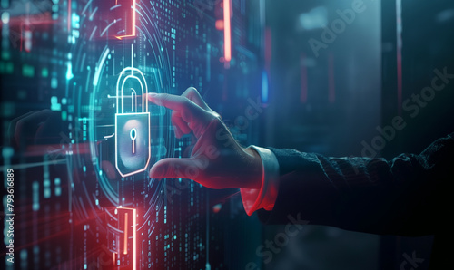 Futuristic Cyber Protection: Digital Locks Securing Network Data Streams