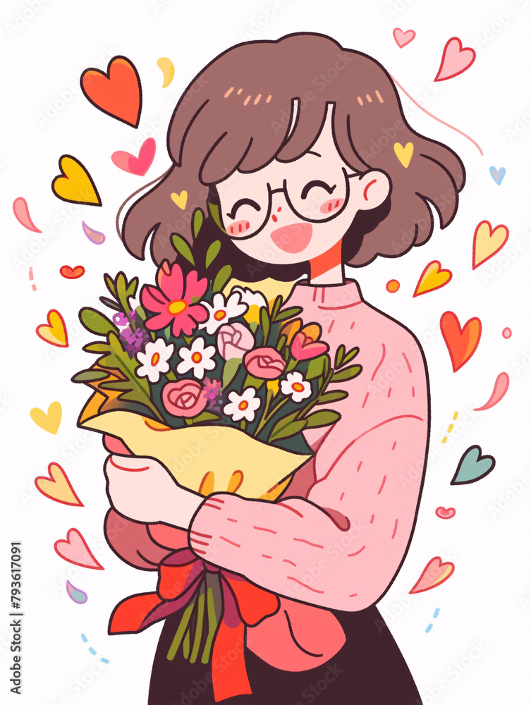 Girls female girls holding flowers for Mother's Day Women's Day Goddess Festival illustration
Girls female girls holding flowers for Mother's Day Women's Day Goddess Festival illustration