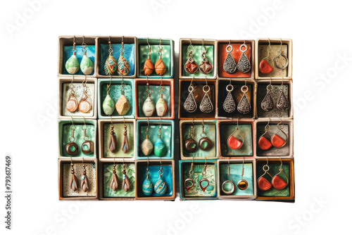 Box Filled With Various Types of Earrings