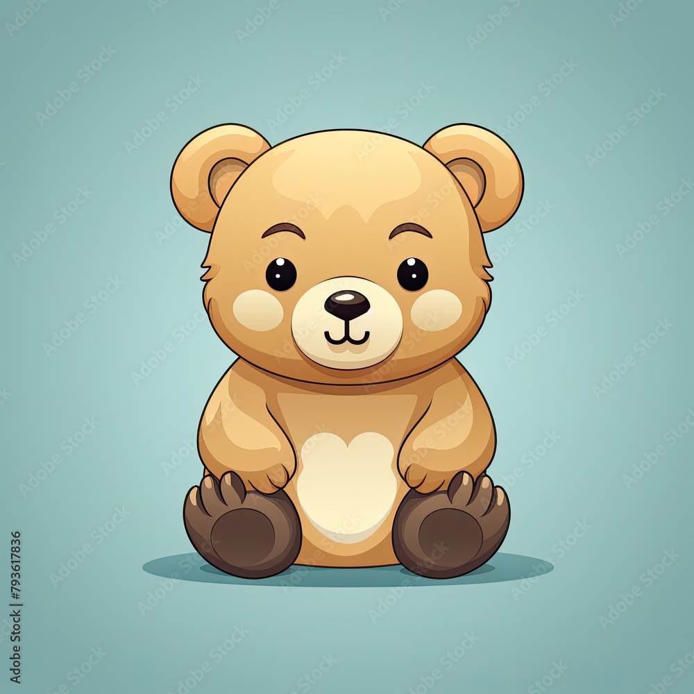 Fototapeta premium cute bear on light background