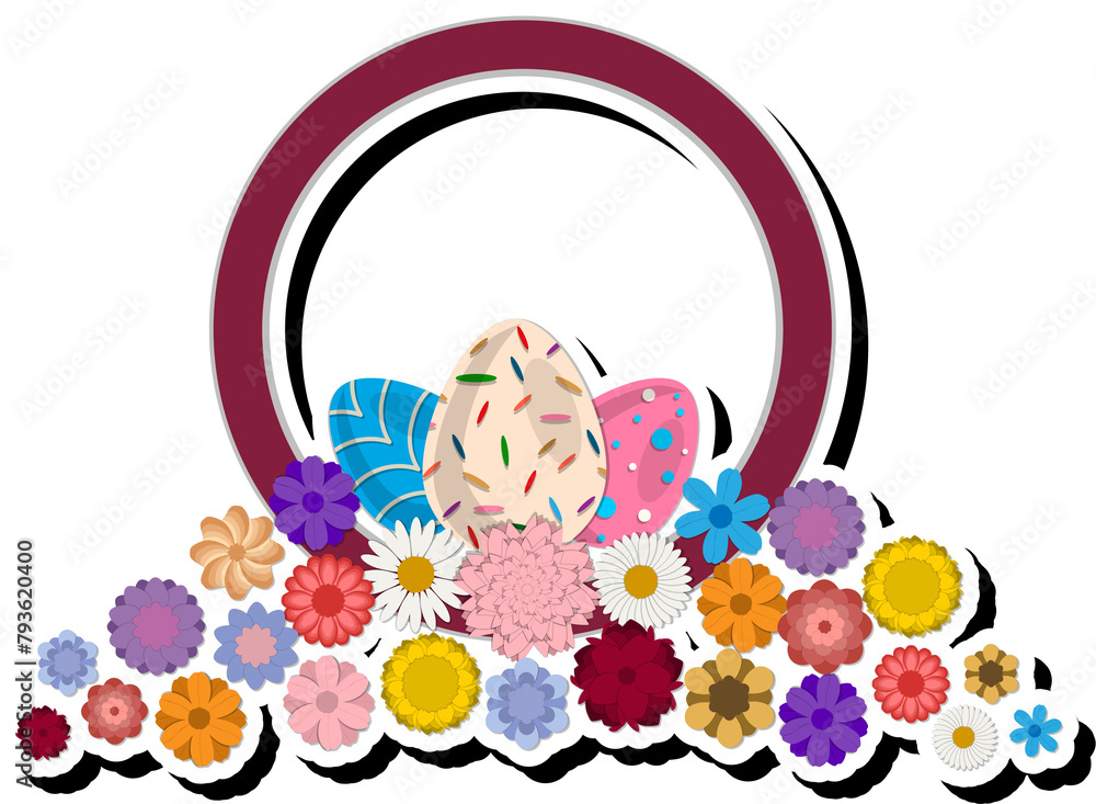 Illustration on theme celebration holiday Easter with hunt colorful bright eggs, banner consisting of hunt different Easter eggs, beautiful Easter eggs are main accessory at abstract background Illustration on theme celebration holiday Easter with hunt colorful bright eggs, banner consisting of hunt different Easter eggs, beautiful Easter eggs are main accessory at abstract background