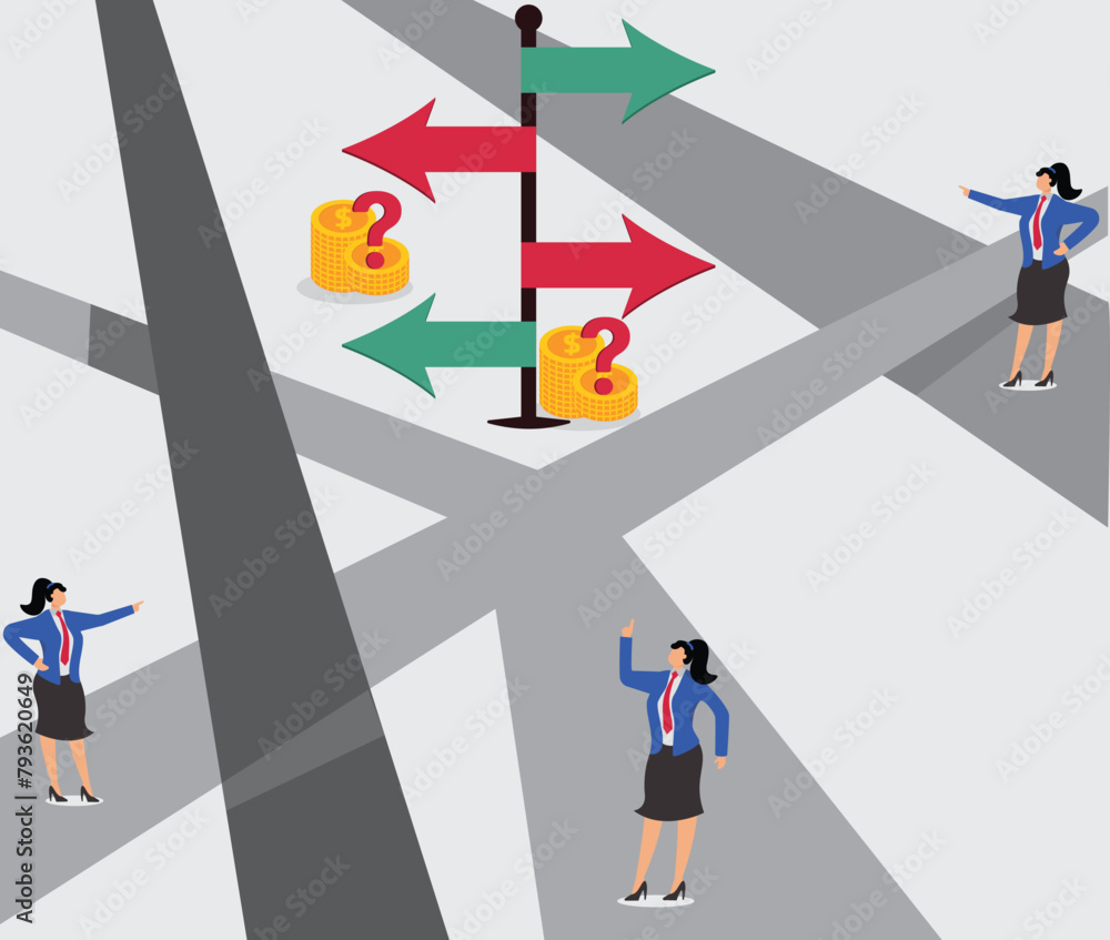 Business choices and decisions, decisions on job search or career development or business development goals and directions, finding the right business path and opportunities, a group of businesswomen Business choices and decisions, decisions on job search or career development or business development goals and directions, finding the right business path and opportunities, a group of businesswomen