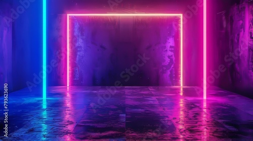 Wallpaper Mural Bright retro neon lights on a clear backdrop, ideal for adding vibrancy to your designs Torontodigital.ca