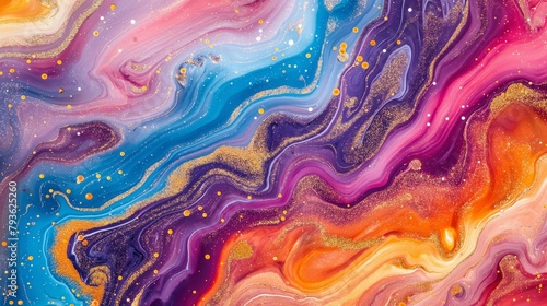 Colorful Wave Marbling Motion Pattern Background