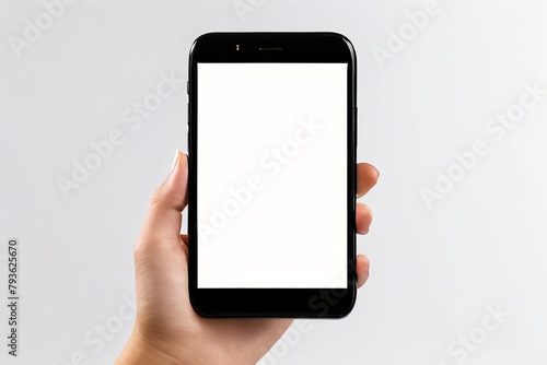 a Hand holding a smartphone with a screen