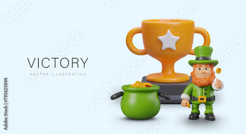 Concept of victory, incredible luck. First place, leadership