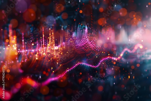 Contemporary concept of sound wave visualization in a vibrant visual composition