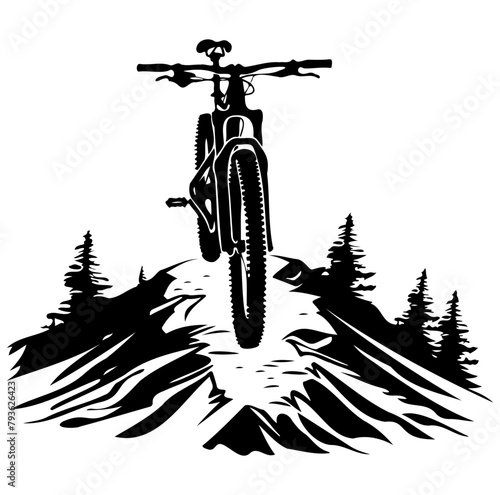Mountain bike vector Silhouette 
