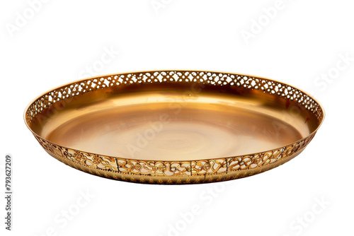 Gold Plate With Intricate Designs on the Rim