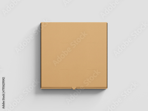 Simple Pleasures: Cardboard Pizza Box on White Background