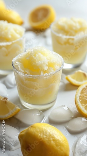 close-up shot frozen lemonade table