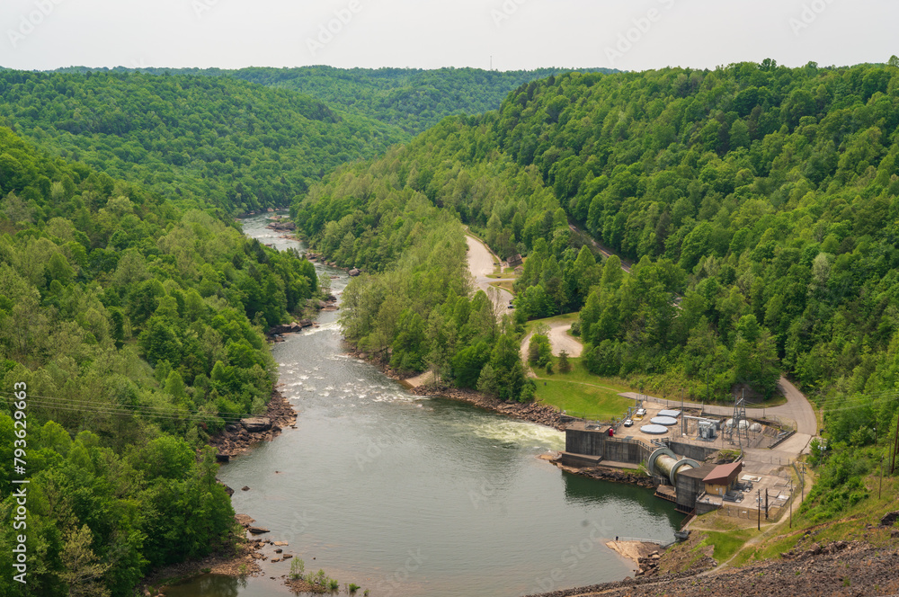 Obraz premium Gauley River National Recreation Area Popular Hiking and Canoeing area in Victor, Fayette County, West Virginia