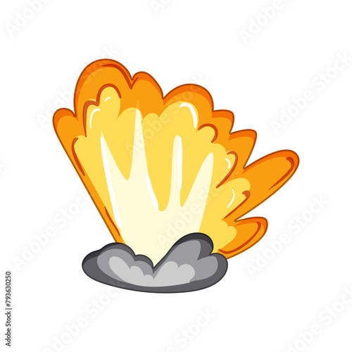burst explosion effect cartoon. detonation fireball, debris destruction, chaos power burst explosion effect sign. isolated symbol vector illustration