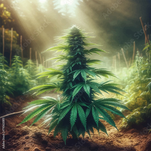 Tropical forest in the jungle , Palm 