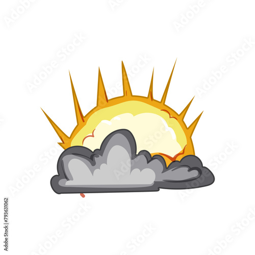 destruction explosion effect cartoon. chaos power, force energy, eruption boom destruction explosion effect sign. isolated symbol vector illustration