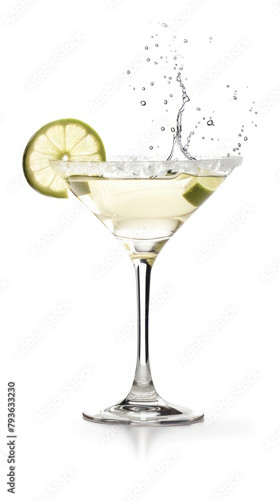 Pour tequila for margaritas on a white background Pour tequila for margaritas on a white background