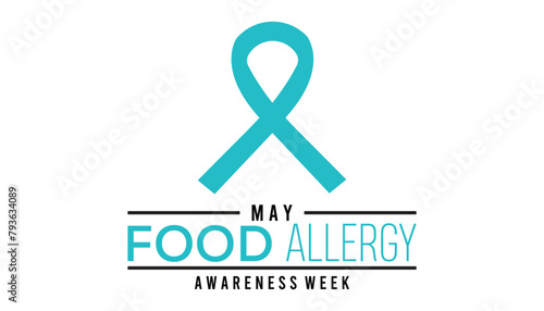 Food Allergy Awareness Week observed every year in May. Template for background, banner, card, poster with text inscription.