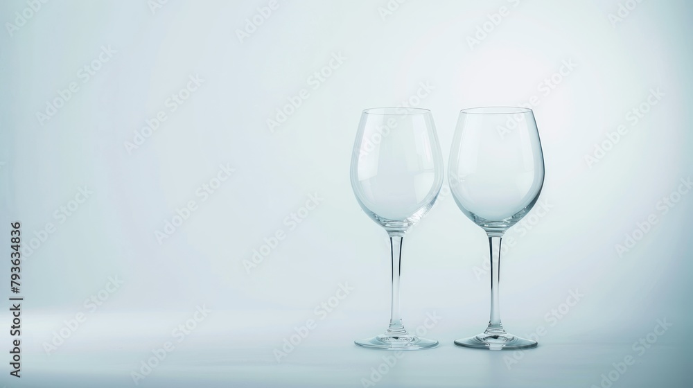 Stylish wine glasses Photography location Tokyo metropolitan area on a white background